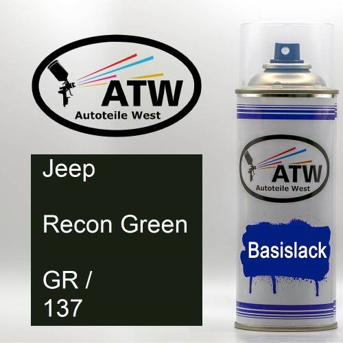 Jeep, Recon Green, GR / 137: 400ml Sprühdose, von ATW Autoteile West.